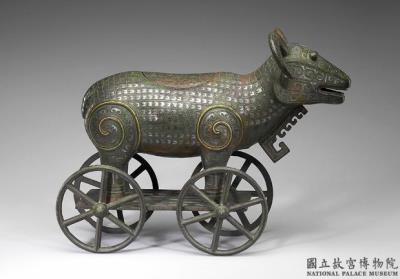 图片[2]-Wheeled-goat zun vessel with gold and silver inlay, Yuan to Ming dynasty, 13th-17th century-China Archive
